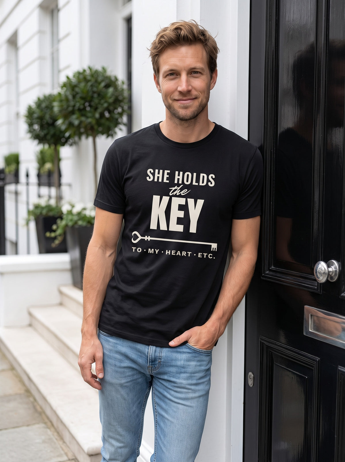 She Holds the Key tee in Black — lifestyle [kk-studio]