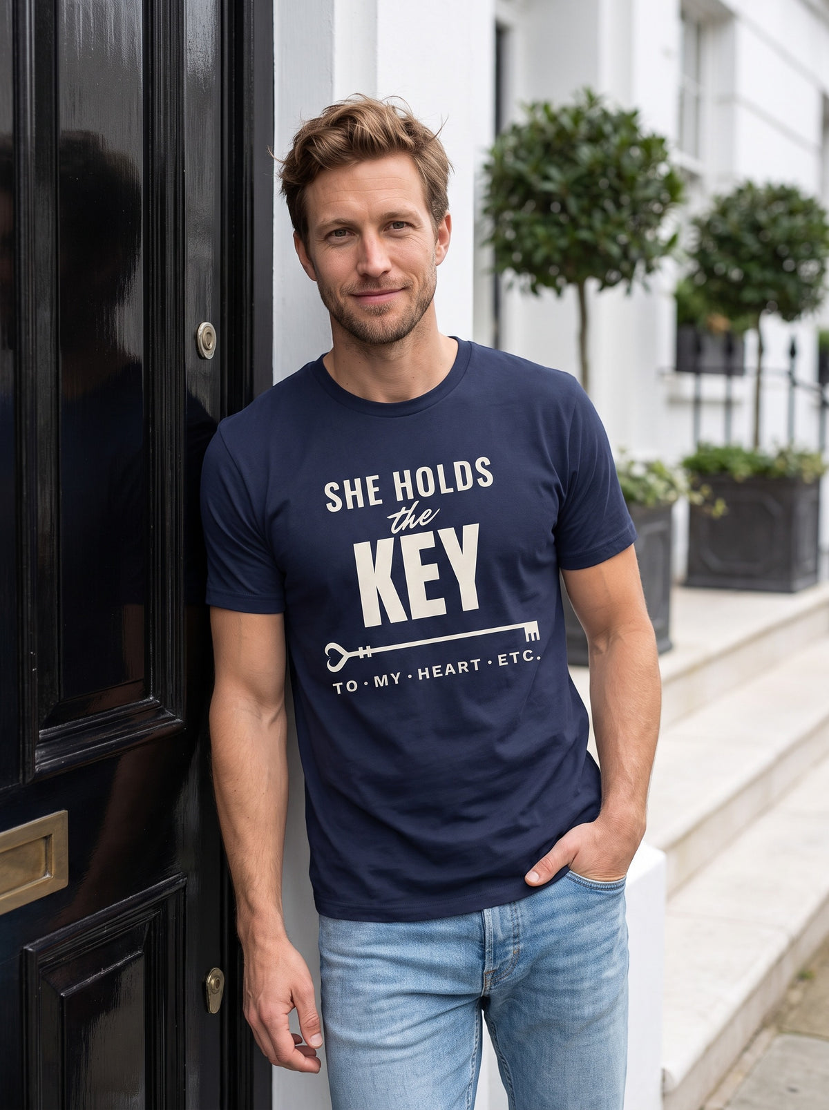 She Holds the Key tee in Navy — lifestyle [kk-studio]