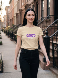 Good Girl tee in Soft Cream — lifestyle [kk-studio]