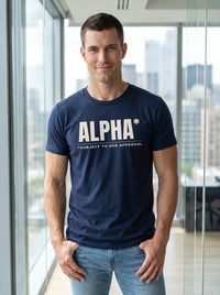Alpha* (Subject to Her Approval) tee in Navy — lifestyle [kk-studio]
