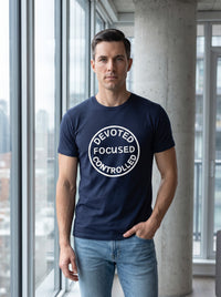 Devoted, Focused, Controlled tee in Navy — lifestyle [kk-studio]