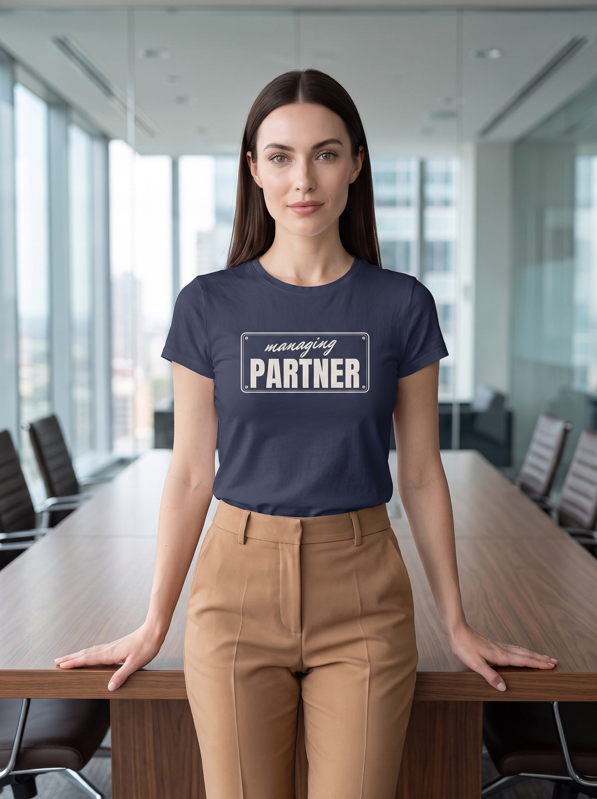 Managing Partner tee in Navy — lifestyle [kk-studio]