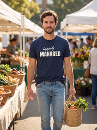 Happily Managed tee in Navy — lifestyle [kk-studio]
