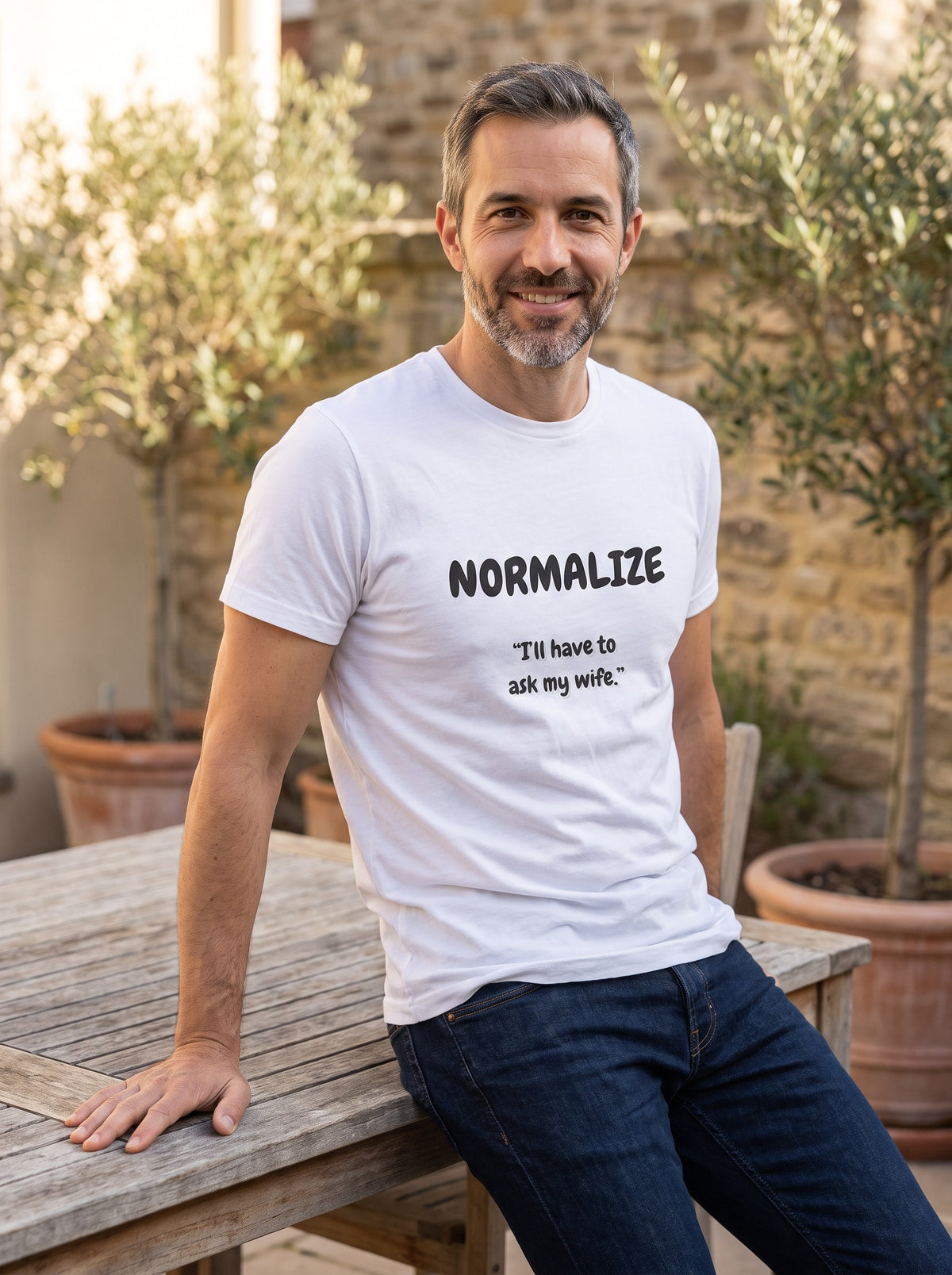I'll Have to Ask My Wife tee in White — lifestyle [kk-studio]
