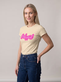 Babygirl tee in Soft Cream — three-quarter view [kk-studio]
