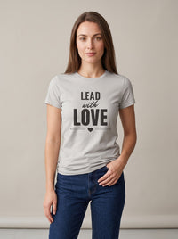 Lead With Love tee in Silver — three-quarter view [kk-studio]