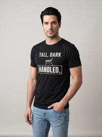 Tall, Dark and Handled tee in Black — three-quarter view [kk-studio]