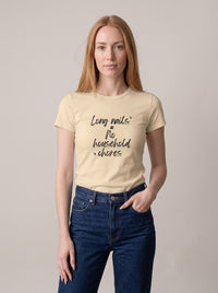 Long Nails = No Household Chores tee in Soft Cream — three-quarter view [kk-studio]